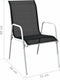 vidaXL - Tuinstoelen - stapelbaar - 2 - st - staal - en - textileen - zwart