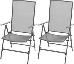 vidaXL - Tuinstoelen - stapelbaar - 2 - st - staal - grijs