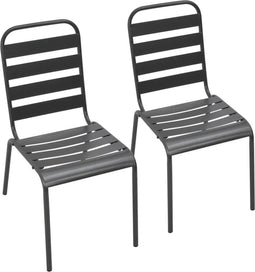 vidaXL - Tuinstoelen - stapelbaar - 2 - st - staal - grijs