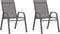 vidaXL - Tuinstoelen - stapelbaar - 2 - st - textileen - stof - grijs