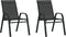 vidaXL - Tuinstoelen - stapelbaar - 2 - st - textileen - stof - zwart