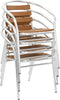 vidaXL - Tuinstoelen - stapelbaar - 4 - st - aluminium - en - HKC - zilverkleurig
