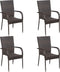 vidaXL - Tuinstoelen - stapelbaar - 4 - st - poly - rattan - bruin