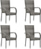 vidaXL - Tuinstoelen - stapelbaar - 4 - st - poly - rattan - grijs
