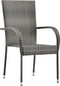 vidaXL - Tuinstoelen - stapelbaar - 4 - st - poly - rattan - grijs
