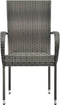 vidaXL - Tuinstoelen - stapelbaar - 4 - st - poly - rattan - grijs