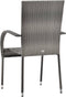 vidaXL - Tuinstoelen - stapelbaar - 4 - st - poly - rattan - grijs