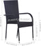 vidaXL - Tuinstoelen - stapelbaar - 4 - st - poly - rattan - zwart
