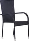 vidaXL - Tuinstoelen - stapelbaar - 4 - st - poly - rattan - zwart