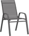 vidaXL - Tuinstoelen - stapelbaar - 4 - st - textileen - stof - grijs
