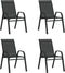 vidaXL - Tuinstoelen - stapelbaar - 4 - st - textileen - stof - zwart