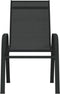 vidaXL - Tuinstoelen - stapelbaar - 4 - st - textileen - stof - zwart