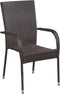 vidaXL - Tuinstoelen - stapelbaar - 6 - st - poly - rattan - bruin