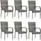 vidaXL - Tuinstoelen - stapelbaar - 6 - st - poly - rattan - grijs