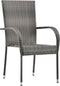 vidaXL - Tuinstoelen - stapelbaar - 6 - st - poly - rattan - grijs