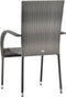 vidaXL - Tuinstoelen - stapelbaar - 6 - st - poly - rattan - grijs