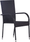 vidaXL - Tuinstoelen - stapelbaar - 6 - st - poly - rattan - zwart