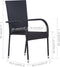 vidaXL - Tuinstoelen - stapelbaar - 6 - st - poly - rattan - zwart