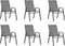 vidaXL - Tuinstoelen - stapelbaar - 6 - st - textileen - stof - grijs