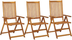 vidaXL - Tuinstoelen - verstelbaar - 3 - st - massief - acaciahout