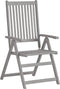 vidaXL - Tuinstoelen - verstelbaar - 3 - st - massief - acaciahout - grijs