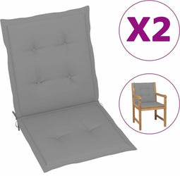 vidaXL - Tuinstoelkussen - lage - rug - 2 - st - oxford - stof - antraciet