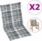 vidaXL - Tuinstoelkussens - 2 - st - 100x50x3 - cm - oxford - stof - ruitpatroon - grijs