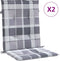 vidaXL - Tuinstoelkussens - 2 - st - 100x50x3 - cm - oxford - stof - ruitpatroon - grijs