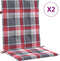vidaXL - Tuinstoelkussens - 2 - st - 100x50x3 - cm - oxford - stof - ruitpatroon - rood