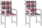 vidaXL - Tuinstoelkussens - 2 - st - 100x50x3 - cm - oxford - stof - ruitpatroon - rood