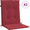 vidaXL - Tuinstoelkussens - 2 - st - 100x50x3 - cm - oxford - stof - wijnrood