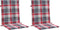 vidaXL - Tuinstoelkussens - 2 - st - 100x50x3 - cm - oxford - stof - ruitpatroon - rood