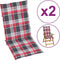 vidaXL - Tuinstoelkussens - 2 - st - 120x50x3 - cm - stof - ruitpatroon - rood