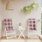 vidaXL - Tuinstoelkussens - 2 - st - 120x50x3 - cm - stof - ruitpatroon - rood