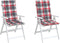 vidaXL - Tuinstoelkussens - 2 - st - 120x50x3 - cm - stof - ruitpatroon - rood