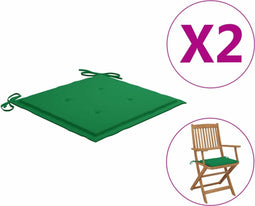 vidaXL - Tuinstoelkussens - 2 - st - 40x40x3 - cm - oxford - stof - groen