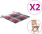 vidaXL - Tuinstoelkussens - 2 - st - 40x40x3 - cm - oxford - stof - ruitpatroon - rood