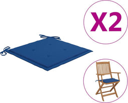 vidaXL - Tuinstoelkussens - 2 - st - 40x40x3 - cm - oxford - stof - koningsblauw