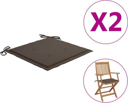 vidaXL - Tuinstoelkussens - 2 - st - 40x40x3 - cm - oxford - stof - taupe
