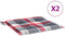 vidaXL - Tuinstoelkussens - 2 - st - 40x40x3 - cm - oxford - stof - ruitpatroon - rood