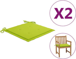vidaXL - Tuinstoelkussens - 2 - st - 50x50x3 - cm - oxford - stof - felgroen