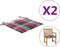 vidaXL - Tuinstoelkussens - 2 - st - 50x50x3 - cm - oxford - stof - ruitpatroon - rood
