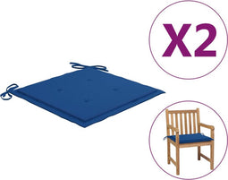 vidaXL - Tuinstoelkussens - 2 - st - 50x50x3 - cm - oxford - stof - koningsblauw