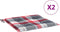 vidaXL - Tuinstoelkussens - 2 - st - 50x50x3 - cm - oxford - stof - ruitpatroon - rood