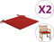 vidaXL - Tuinstoelkussens - 2 - st - 50x50x3 - cm - stof - rood