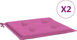 vidaXL - Tuinstoelkussens - 2 - st - 50x50x3 - cm - stof - roze