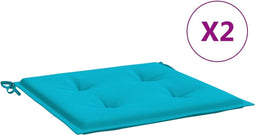 vidaXL - Tuinstoelkussens - 2 - st - 50x50x3 - cm - stof - turquoise