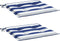 vidaXL - Tuinstoelkussens - 2 - st - gestreept - 40x40x3 - cm - stof - wit - en - blauw