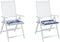 vidaXL - Tuinstoelkussens - 2 - st - gestreept - 40x40x3 - cm - stof - wit - en - blauw