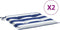 vidaXL - Tuinstoelkussens - 2 - st - gestreept - 50x50x3 - cm - stof - wit - en - blauw